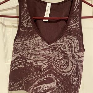 Athleta burgundy sports bra, crop top, size small